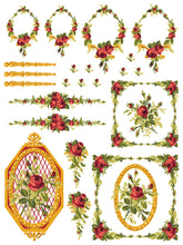 Load image into Gallery viewer, Petite Fleur Red IOD Paint Inlay iron Orchid Designs