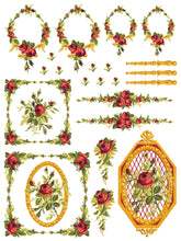 Load image into Gallery viewer, Petite Fleur Red IOD Paint Inlay iron Orchid Designs