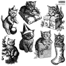 Load image into Gallery viewer, Christmas Kitties IOD 12x12 Christmas Holiday Kitten Stamp Iron Orchid Designs