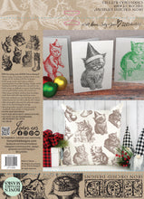 Load image into Gallery viewer, Christmas Kitties IOD 12x12 Christmas Holiday Kitten Stamp Iron Orchid Designs