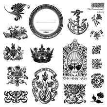 Load image into Gallery viewer, The Connoisseur's Library I.O.D. 6x6 Decor Stamp Set_Iron Orchid Designs