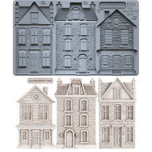 Load image into Gallery viewer, Iron Orchid Designs Old Colchester Road Décor Mould featuring historic building façades for Christmas villages and miniature home décor