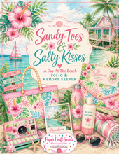 Load image into Gallery viewer, Sandy Toes & Salty Kisses beach bag folio and memory keeper Paper Craft Socials workshop project