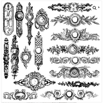 Load image into Gallery viewer, Backplates  IOD 12x12 Decor Stamp Iron Orchid Designs