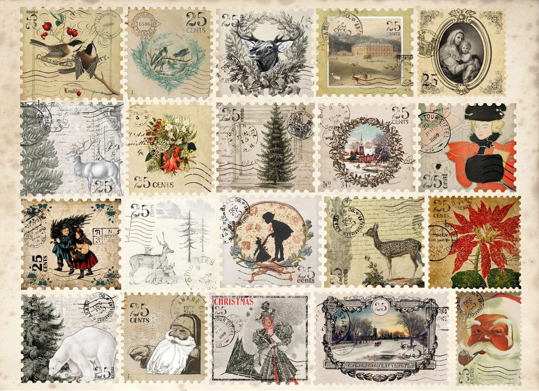 Roycycled Christmas Postage Decoupage Paper #183