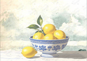 JRV Bowl of Lemons A4 Rice Paper Jami Ray Vintage