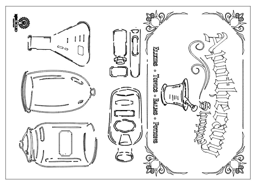 Apothecary Collection Roycycled Treasures Stencil
