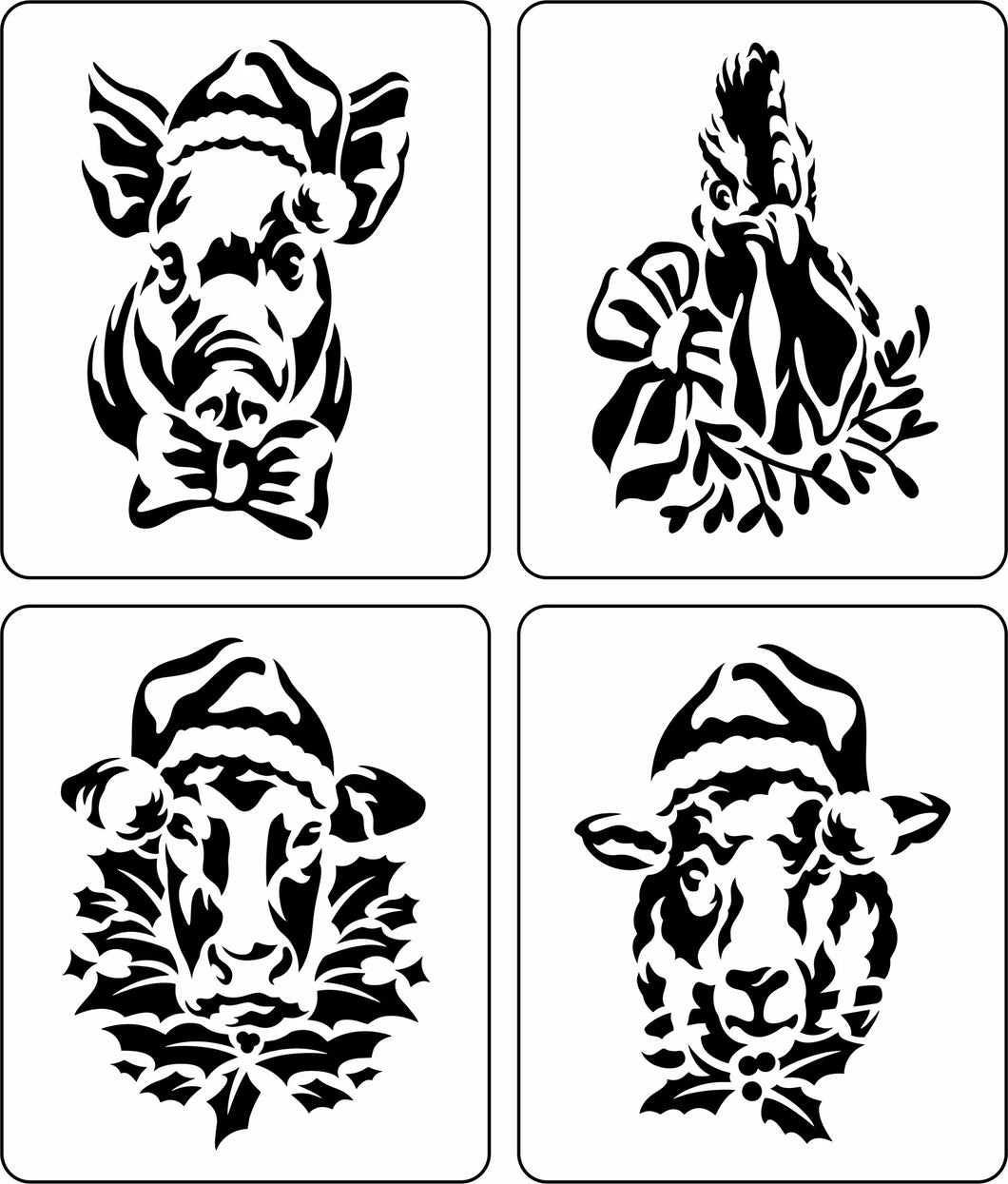 JRV Christmas Farm Animals Stencils