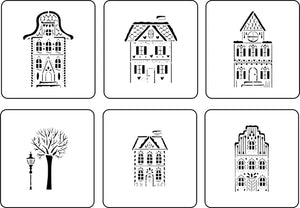 JRV Christmas Village Houses Stencil Jami Ray Vintage