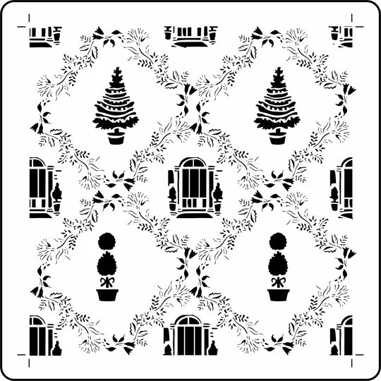 JRV Christmas Wallpaper Stencil Jami Ray Vintage