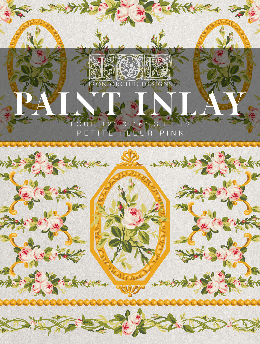 Petite Fleur Pink IOD  Paint Inlay Iron Orchid Designs