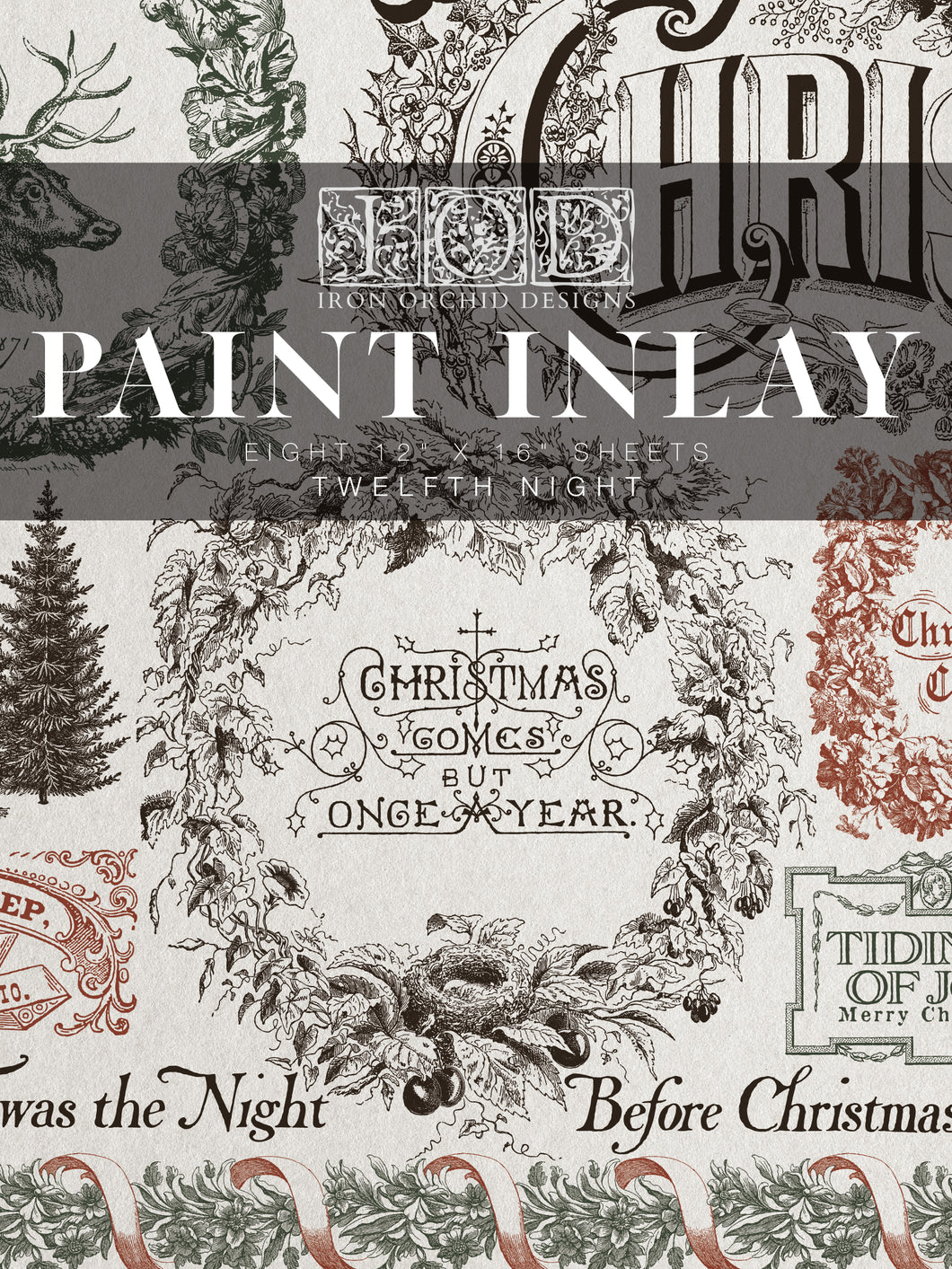 IOD Twelfth Night 12x16 Paint Inlay Iron Orchid Designs