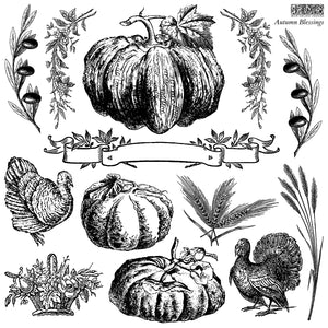 IOD Autumn Blessings 12x12 Decor Stamp Iron Orchid Designs