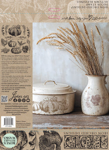 IOD Autumn Blessings 12x12 Decor Stamp Iron Orchid Designs