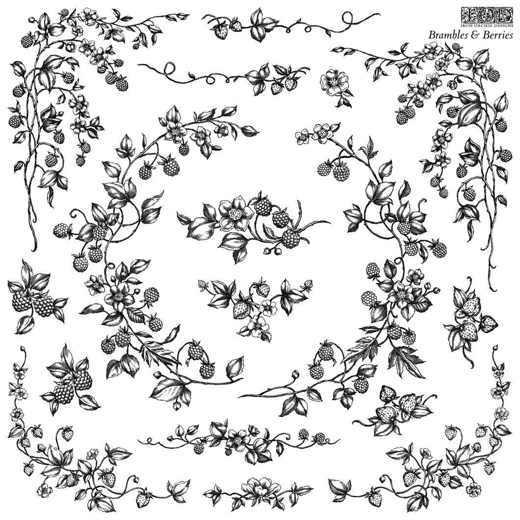 IOD Brambles & Berries Stamp Iron Orchid Designs