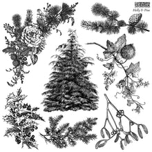 Load image into Gallery viewer, IOD Holly &amp; Pine 12x12 Decor Stamp Iron Orchid Designs
