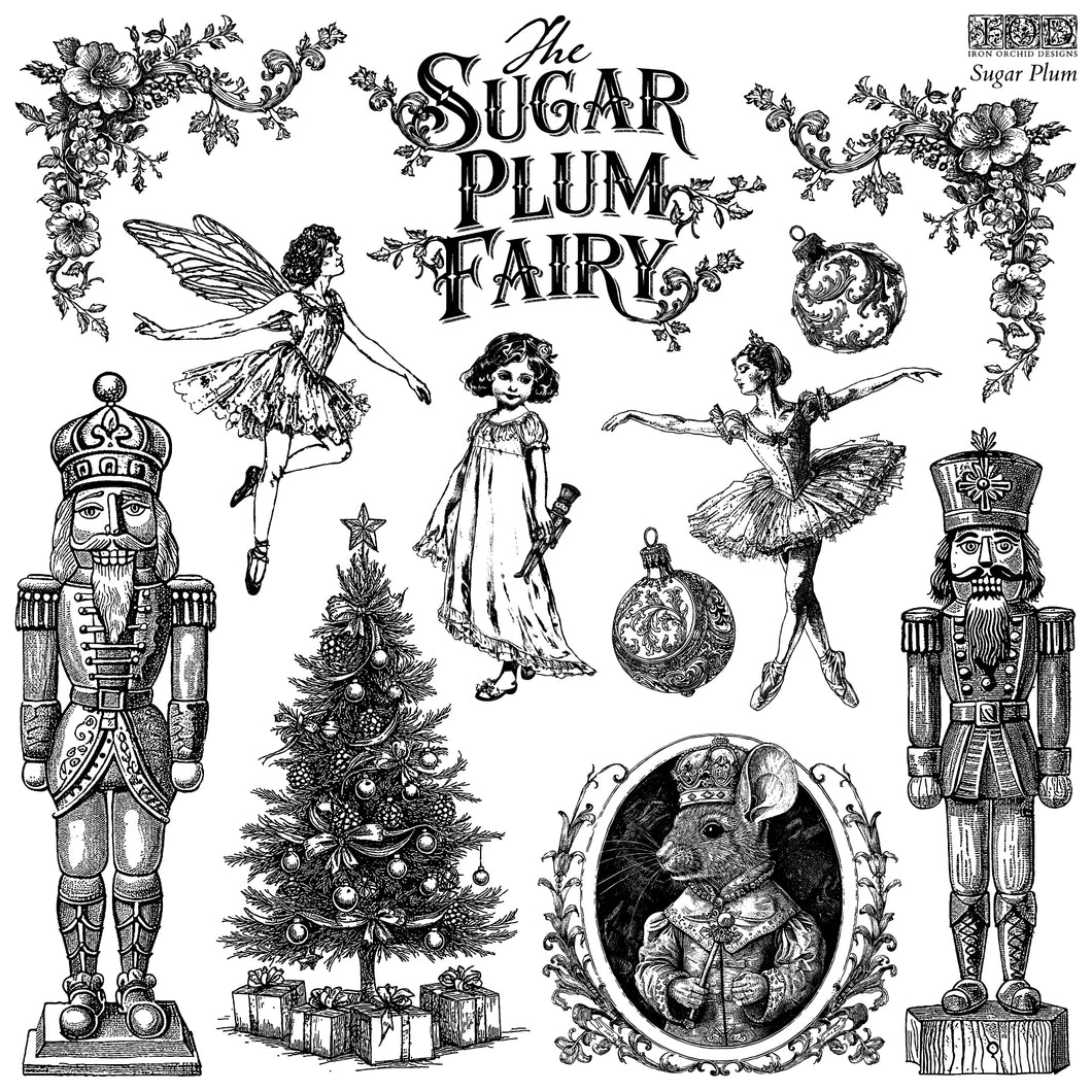 IOD Sugar Plum 12x12 Decor Stamp Iron Orchid Designs