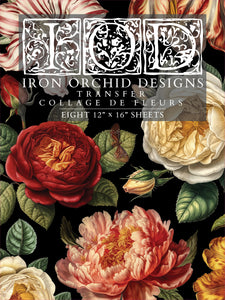 Iron Orchid Designs/IOD Collage de Fleurs Decor Transfer
