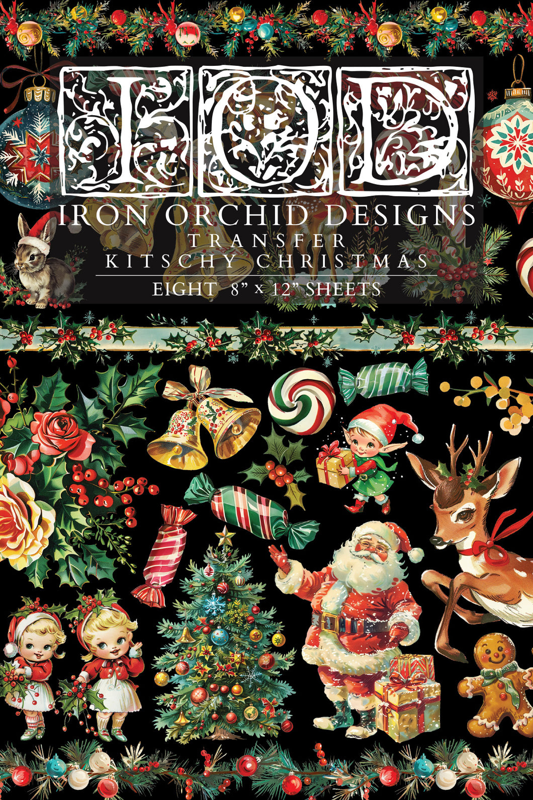 IOD Kitschy Christmas Holiday Transfers Iron Orchid Designs