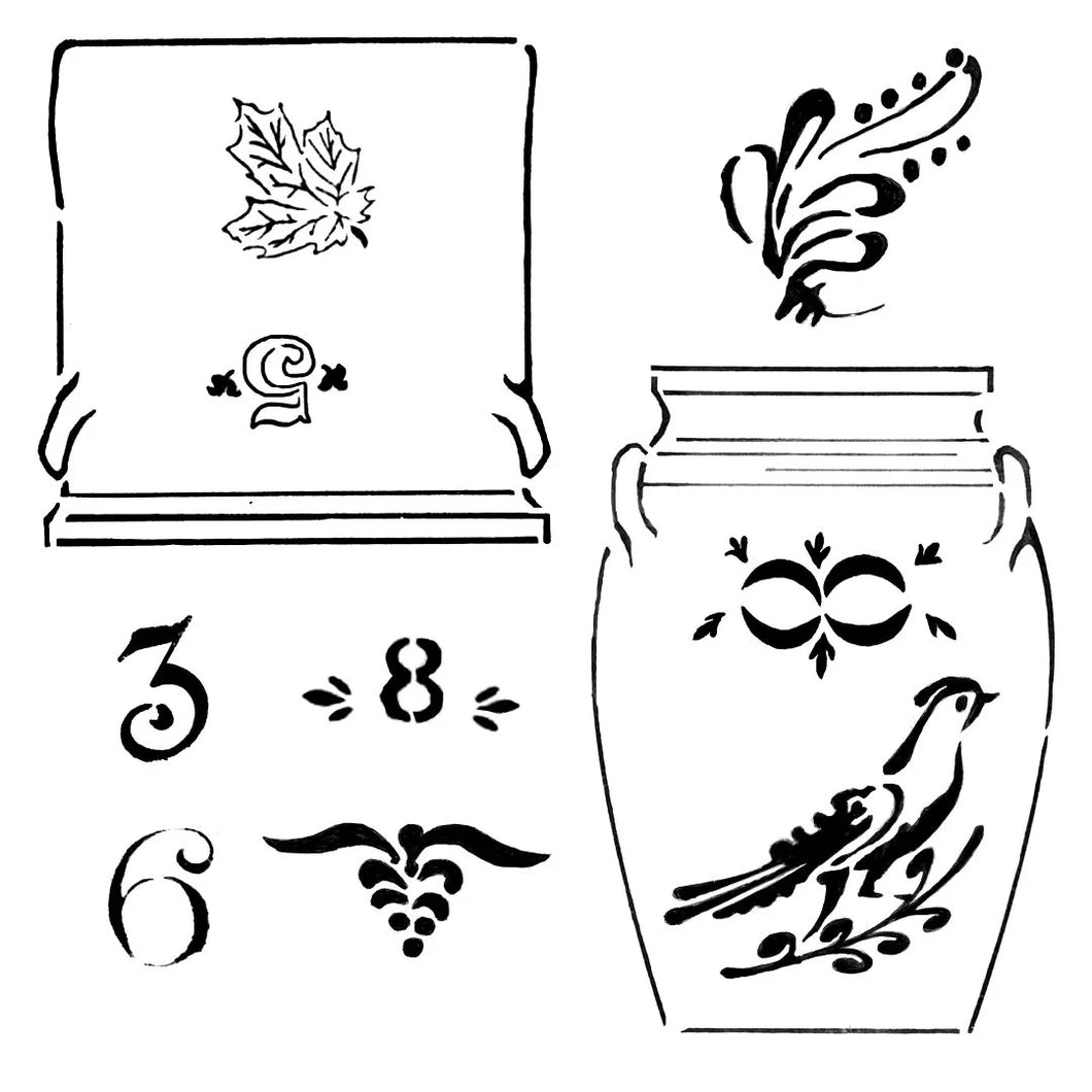 Crockery Roycycled Treasures Stencil