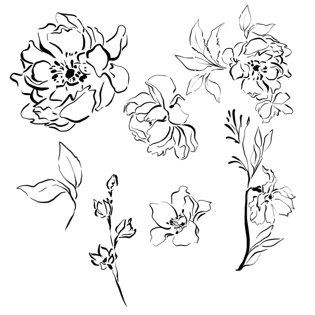 Floral Roycycled Treasures Stencil