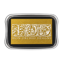 Load image into Gallery viewer, IOD Gold Shimmer Pigment Ink Pad for stamping and paper crafts

