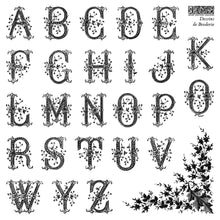 Load image into Gallery viewer, Dessins de Broderie Labels  6x6 Stamp Set|Iron Orchid Designs
