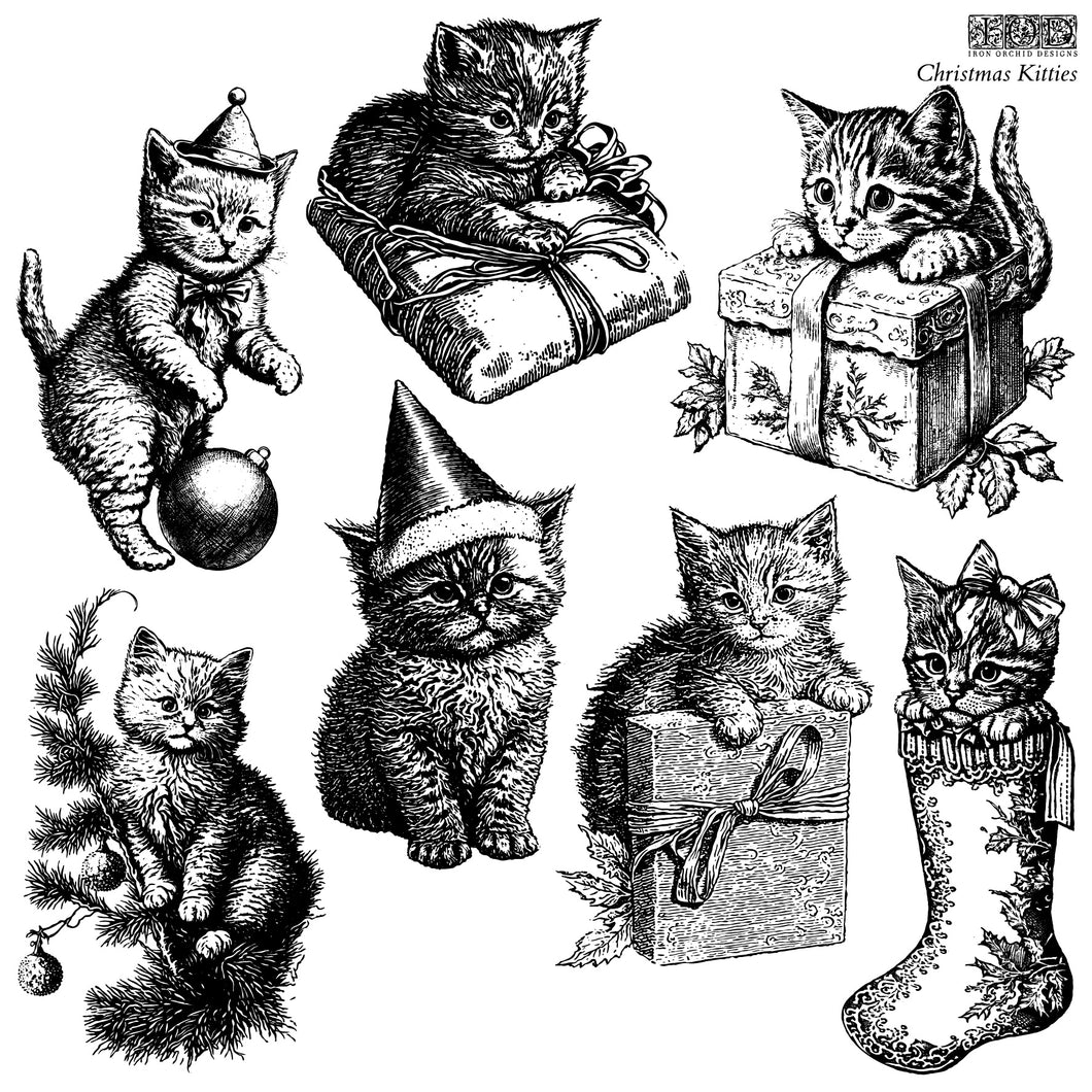 IOD Christmas Kitties 12x12 Christmas Holliday Stamp