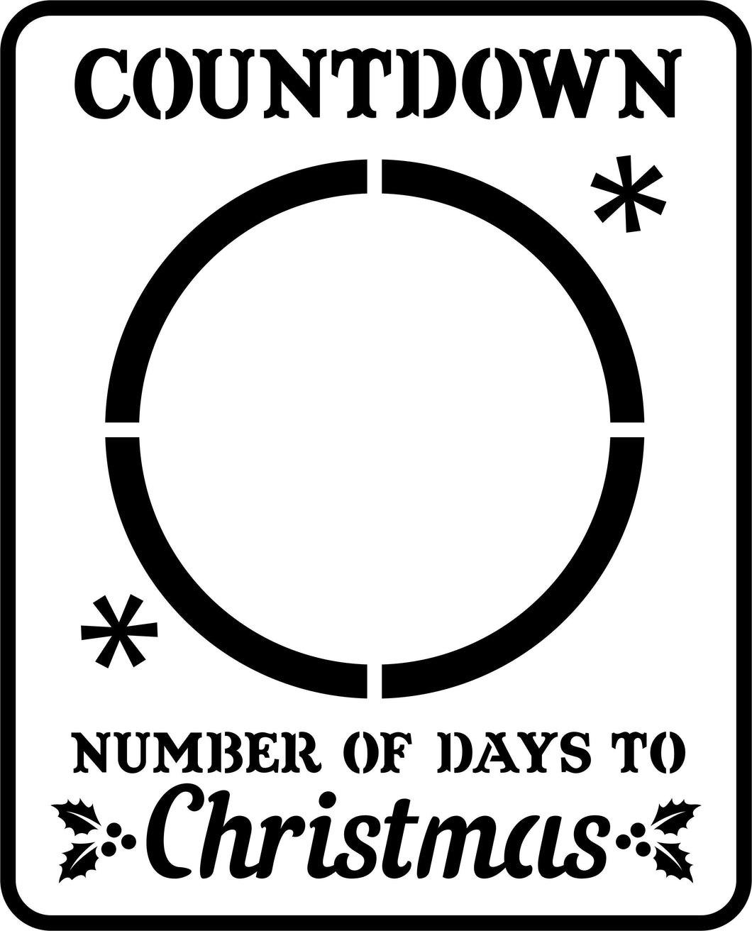 Christmas Countdown | JRV Stencils
