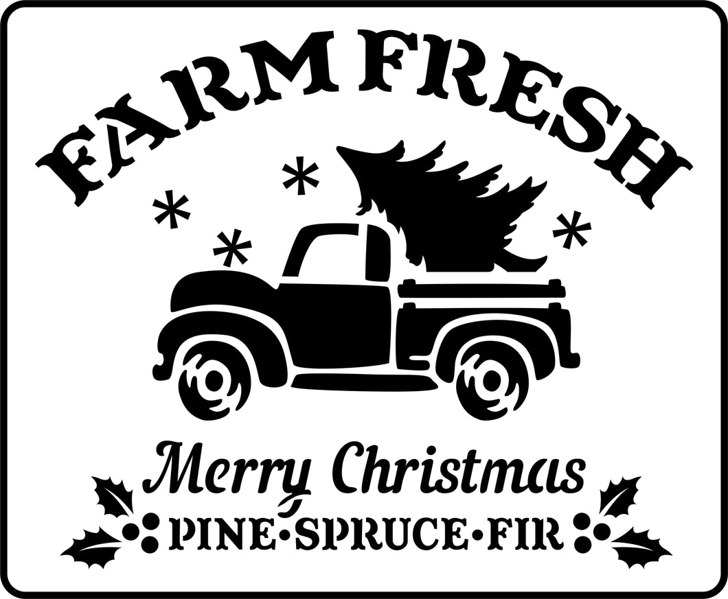 Farm Fresh Christmas Truck | JRV Stencils