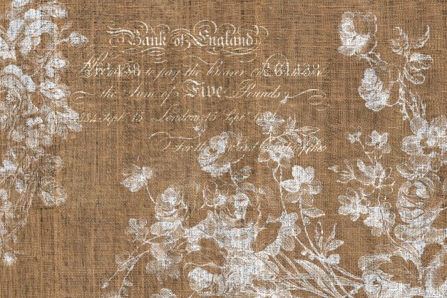 Roycycled Floral Burlap Decoupage Paper-Landscape