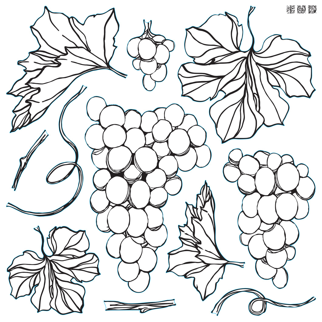 Grapes IOD 12x12 Decor Stamp