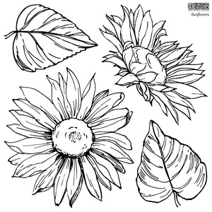 Sunflowers IOD 12x12 Decor Stamp