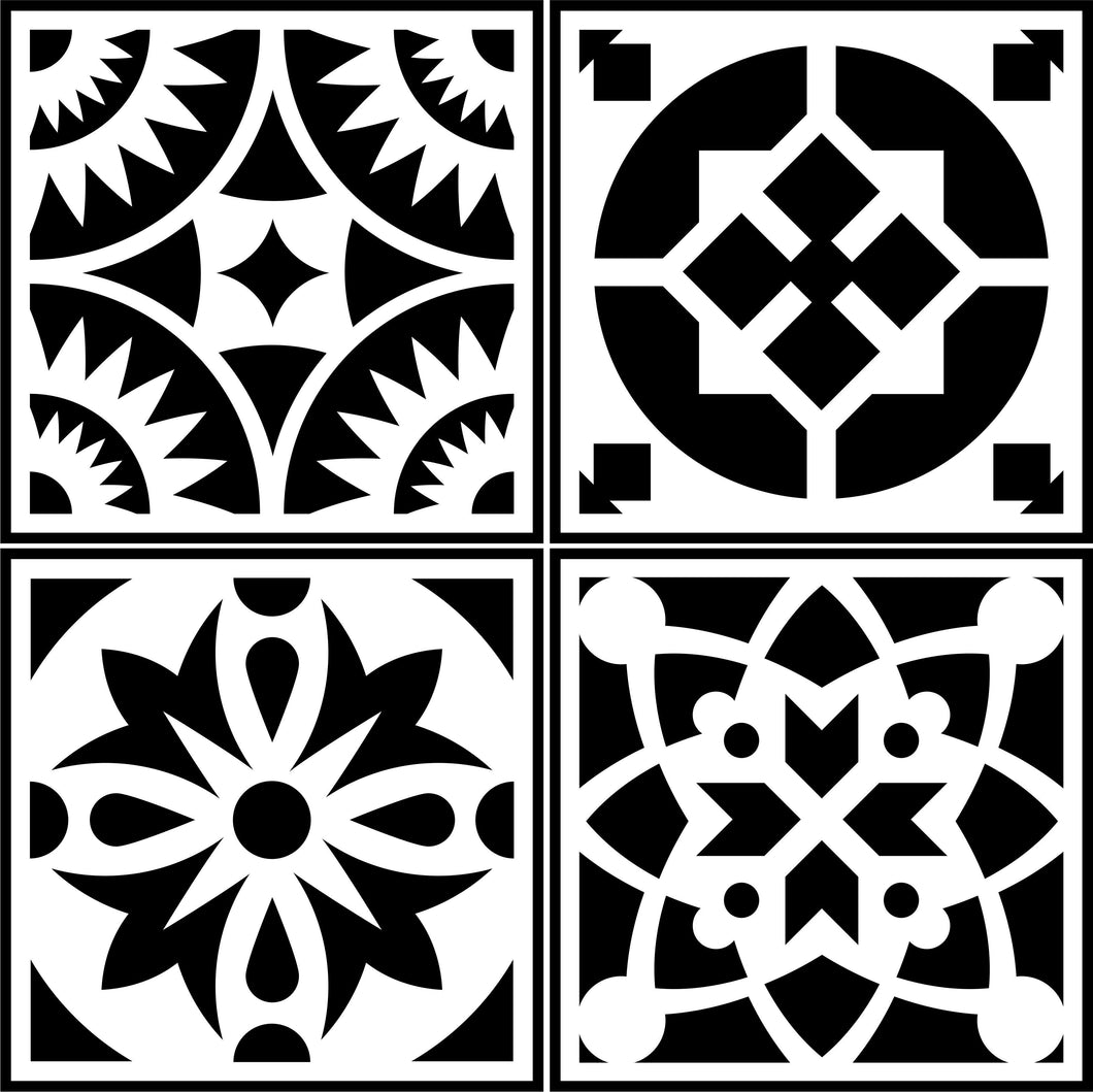 Spanish Tile 4 Pack | JRV Stencils