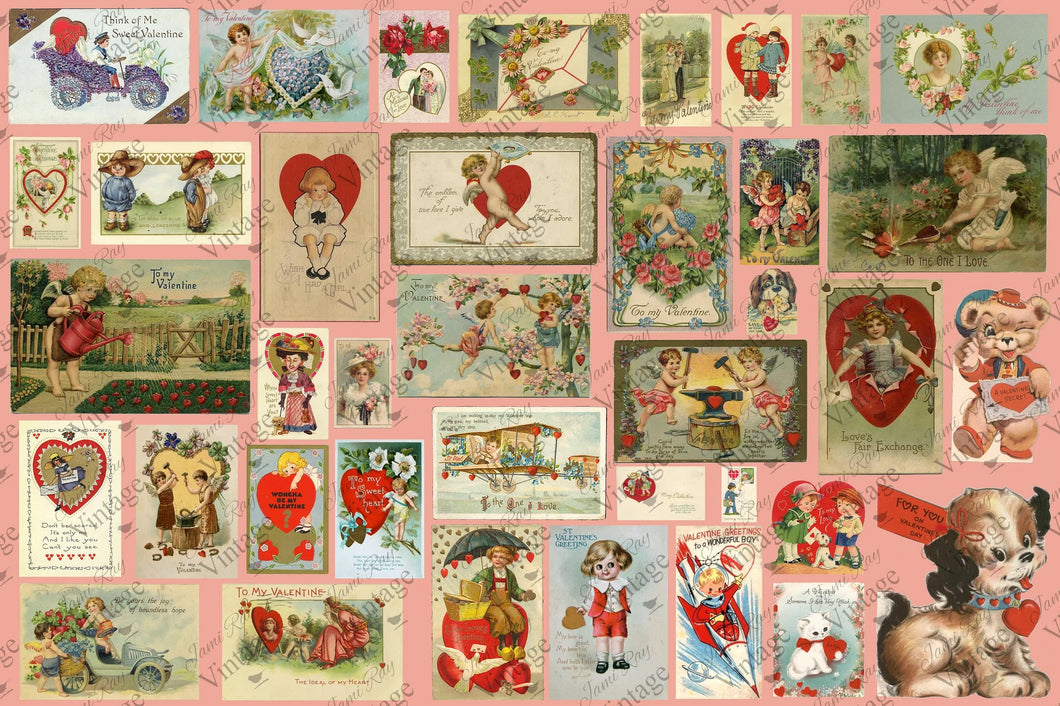 JRV Vintage Valentines Decoupage Paper